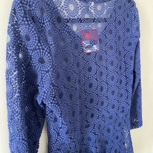 NWT Anthropologie Only Hearts Love is Enough Blue Sheer Lace Zipper large - Picture 10 of 13